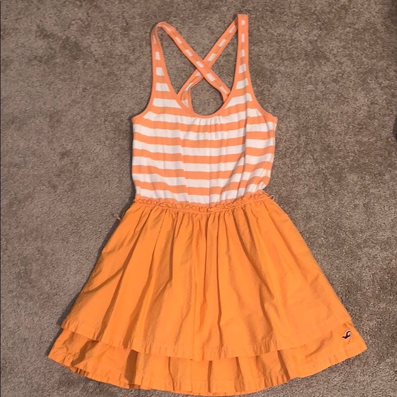 Criss-cross back orange Hollister dress - Picture 1 of 6